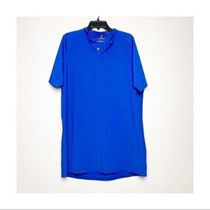 Longball Blue Golf Polo Shirt Snap Closure XL